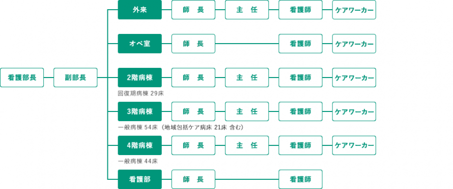 吉祥寺南病院 看護部組織図 吉祥寺南病院 看護部組織図
