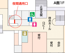 吉祥寺南病院の夜間通用口 吉祥寺南病院の夜間通用口